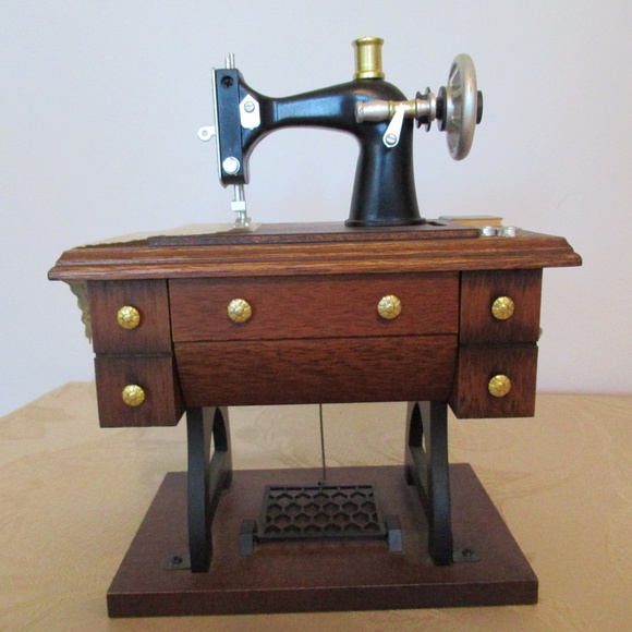 unknown Accents Treadle Sewing Machine Music Box Buttons Bows